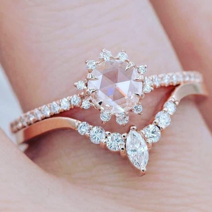 Rose Gold Zirconia Halo Ring by Rose & Oliver - product image 3