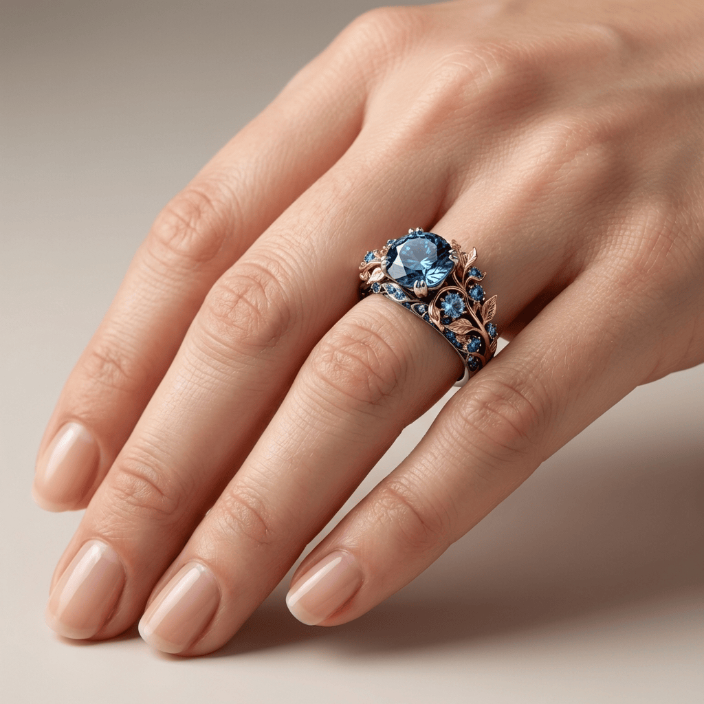 Gold & Blue Topaz Vintage Ring by Rose & Oliver - product image 2