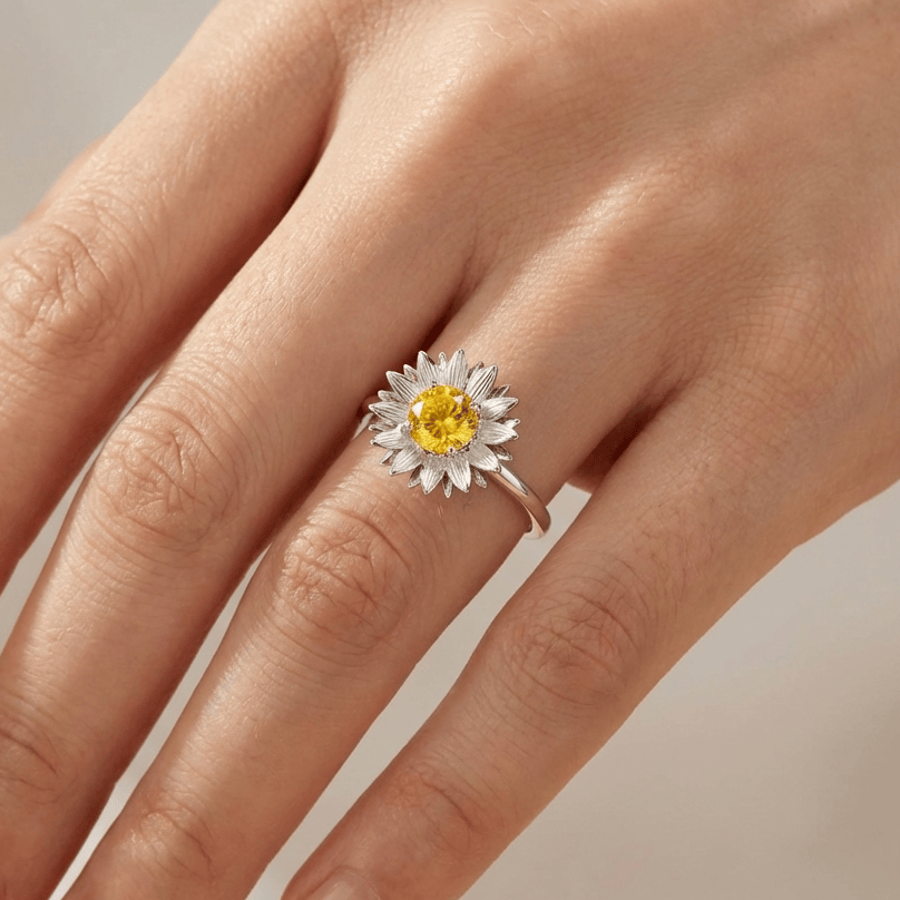 Sunflower Ring - (Adjustable) by Rose & Oliver - product image 2