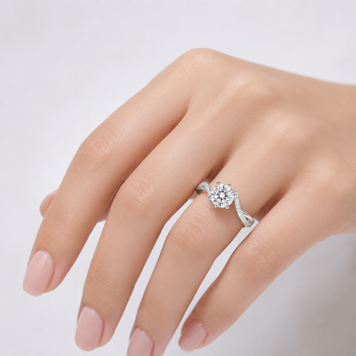 Round Zirconia Silver Infinity Ring by Rose & Oliver - product image 2