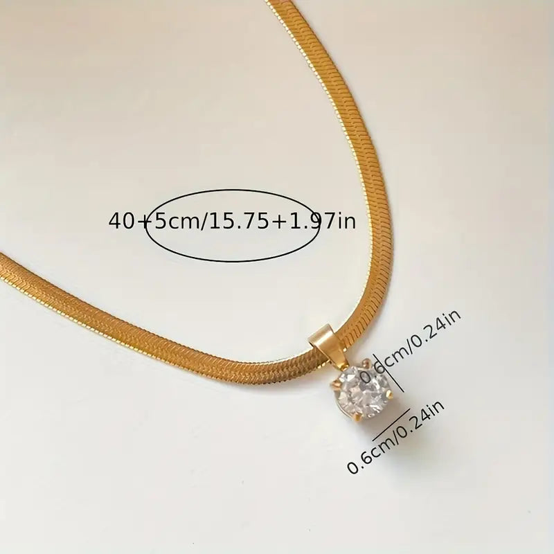 Elegant Rhinestone Pendant Necklace | Gold by Rose & Oliver - product image 5