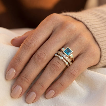 Gold Stacked Geometric Ring Set by Rose & Oliver - product image 2