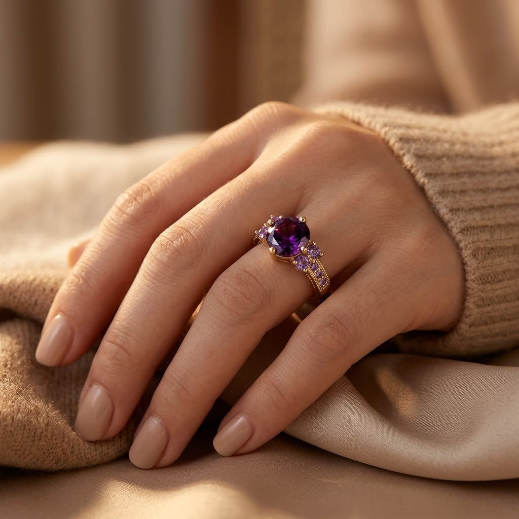 Gold Amethyst Accent Ring by Rose & Oliver - product image 2