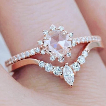 Rose Gold Zirconia Halo Ring by Rose & Oliver - product image 3