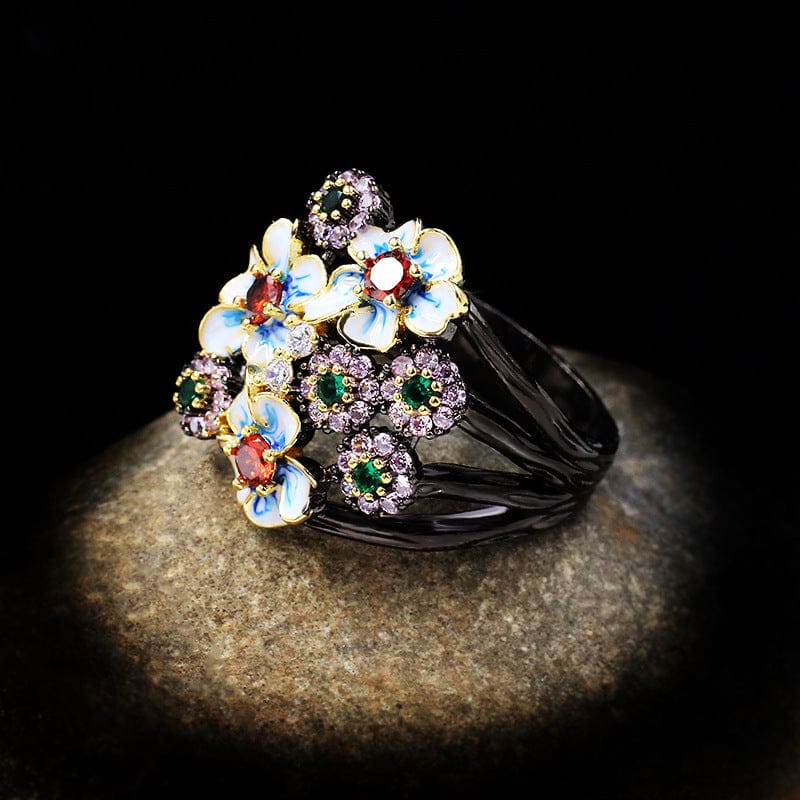 Colorful Enamel Flower Garden Ring by Rose & Oliver - product image 3