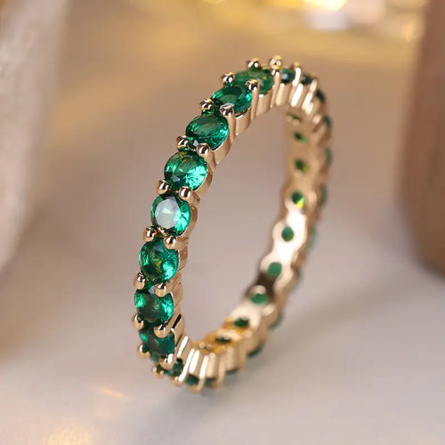 Gold Emerald Eternity Ring by Rose & Oliver - product image 1