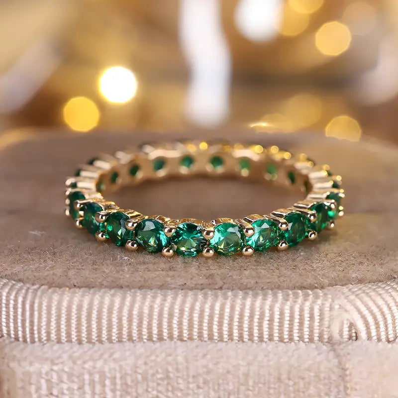 Gold Emerald Eternity Ring by Rose & Oliver - product image 3