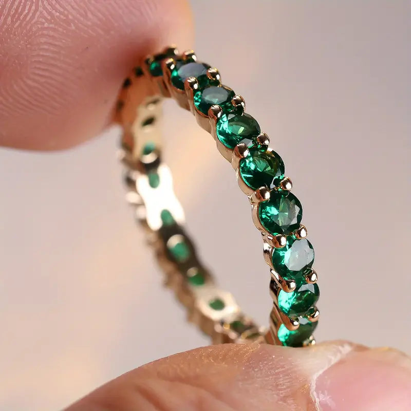 Gold Emerald Eternity Ring by Rose & Oliver - product image 2