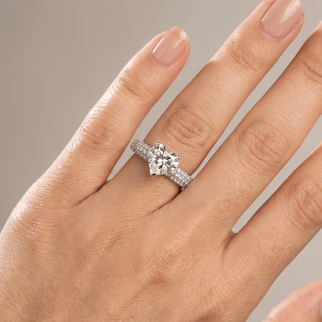 Heart Diamond Silver Pavé Ring by Rose & Oliver - product image 2