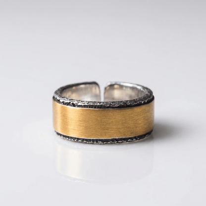 Handmade Rustic Two Tone Ring - (Adjustable) by Rose & Oliver - product image 1