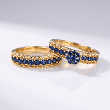 Blue Sapphire Gold Stacking Band Set by Rose & Oliver - product image 1