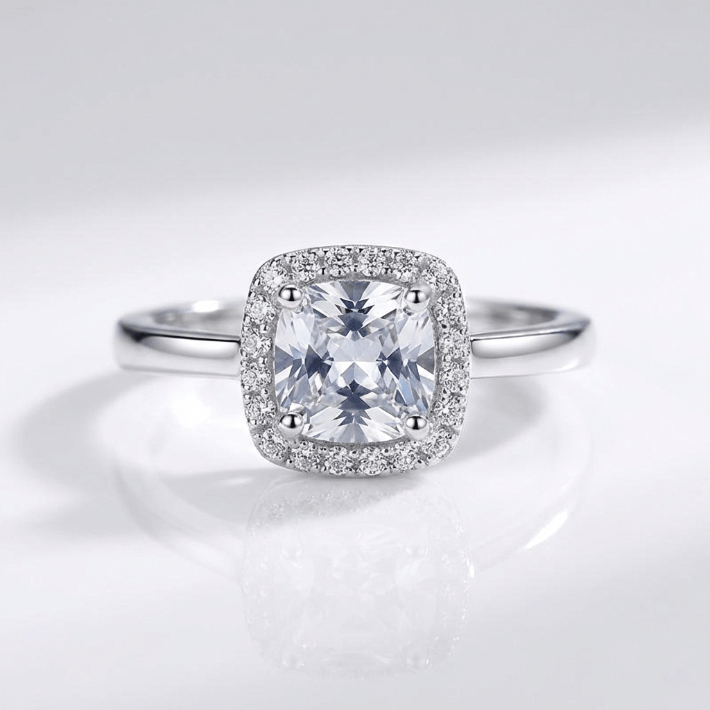 Zirconia Silver Halo Ring by Rose & Oliver - product image 1