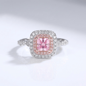 Pink Cushion Zirconia Halo Ring by Rose & Oliver - product image 1