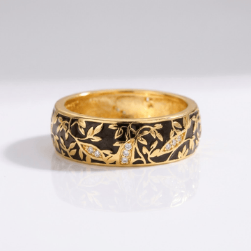 Gold Vintage Leaf Band Ring by Rose & Oliver - product image 1