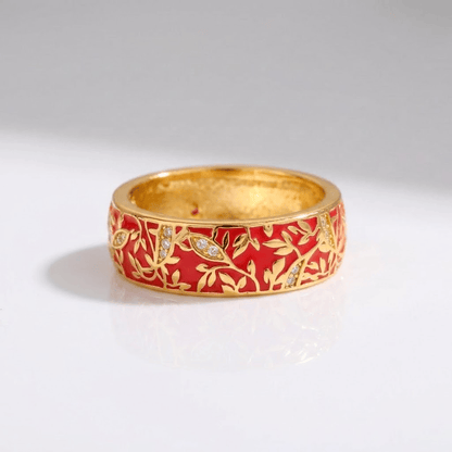 Gold Vintage Leaf Band Ring by Rose & Oliver - product image 3