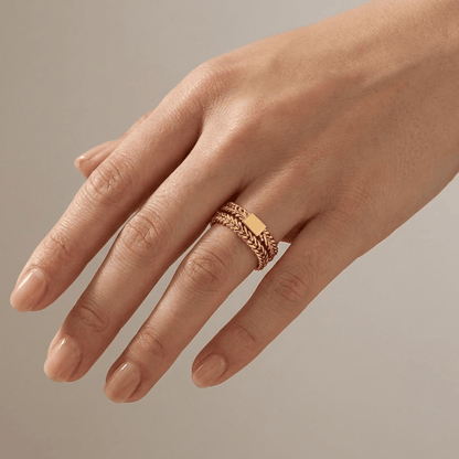 Gold Braided Mesh Band Ring by Rose & Oliver - product image 2
