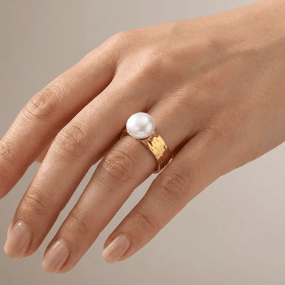 Gold Pearl Vintage Ring by Rose & Oliver - product image 2