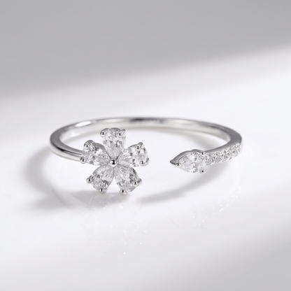 Silver Zirconia Flower - (Adjustable) by Rose & Oliver - product image 1
