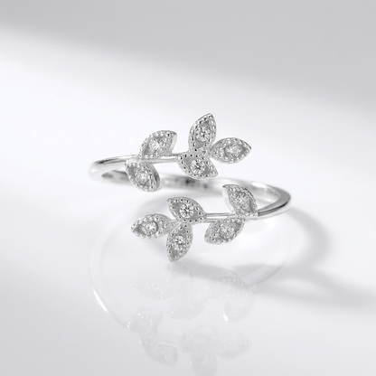 Silver Zirconia Leaf Wrap - (Adjustable) by Rose & Oliver - product image 1