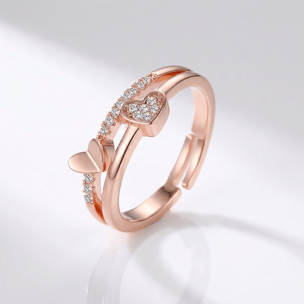 Rose Gold Heart Zirconia - (Adjustable) by Rose & Oliver - product image 1
