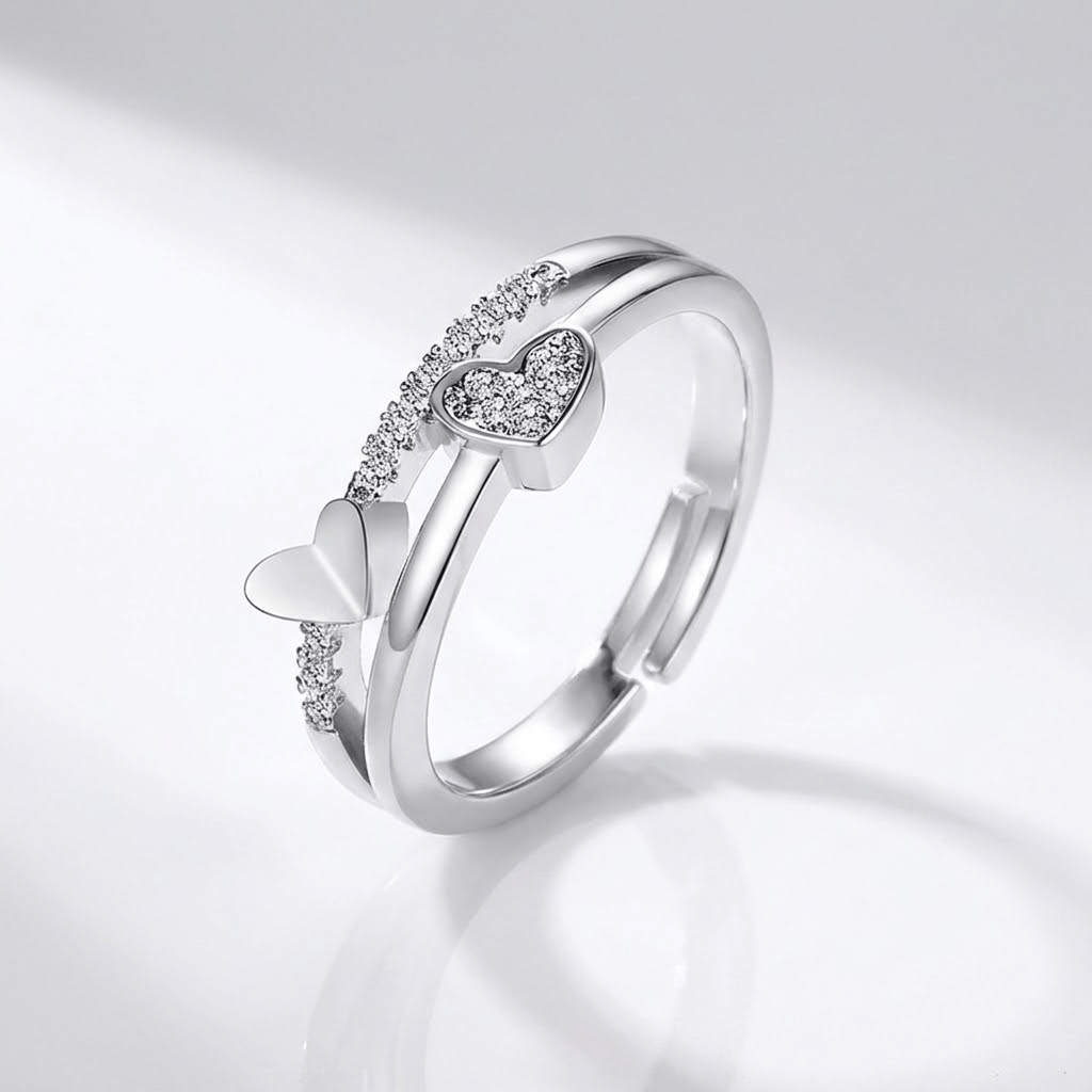 Rose Gold Heart Zirconia - (Adjustable) by Rose & Oliver - product image 3