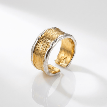 Handmade Gold Silver Two Tone Ring - (Adjustable) by Rose & Oliver - product image 1