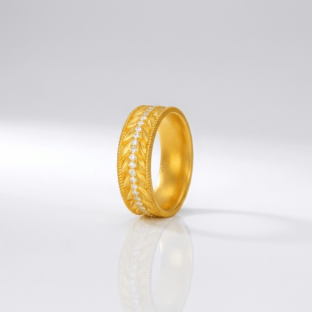 Gold Textured Band Ring by Rose & Oliver - product image 1