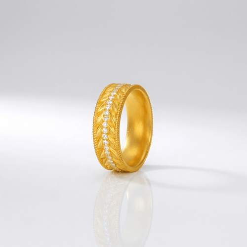 Gold Textured Band Ring by Rose & Oliver - product image 1