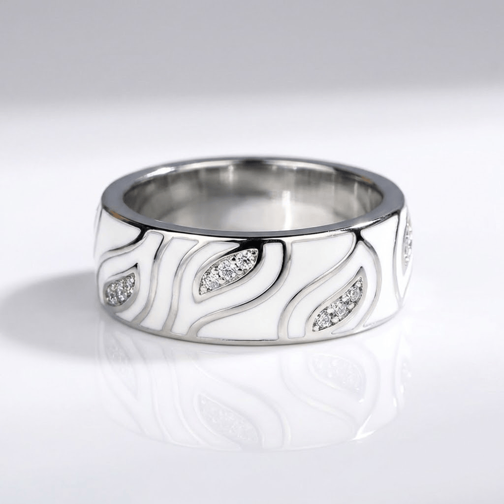 Silver Leaf Zirconia Band Ring by Rose & Oliver - product image 1