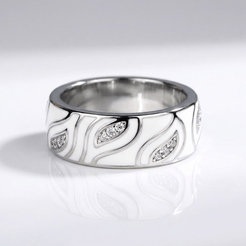 Silver Leaf Zirconia Band Ring by Rose & Oliver - product image 1