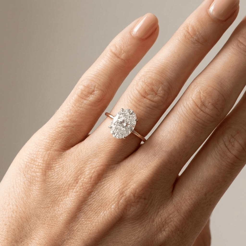 Oval Diamond Solitaire Ring by Rose & Oliver - product image 2