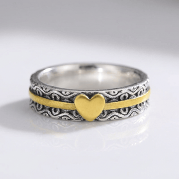 Handmade Gold Heart Band Ring by Rose & Oliver - product image 1