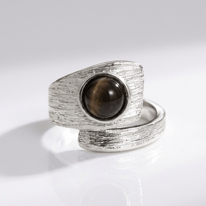 Silver Black Onyx Vintage Ring - (Adjustable) by Rose & Oliver - product image 1