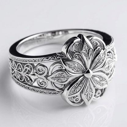 Silver Flower Zirconia Ring by Rose & Oliver - product image 1
