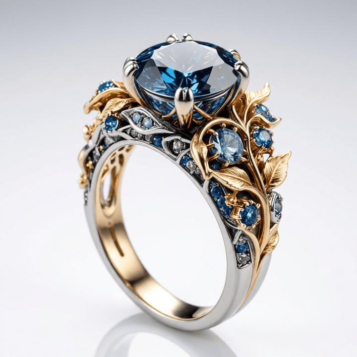 Gold & Blue Topaz Vintage Ring by Rose & Oliver - product image 1