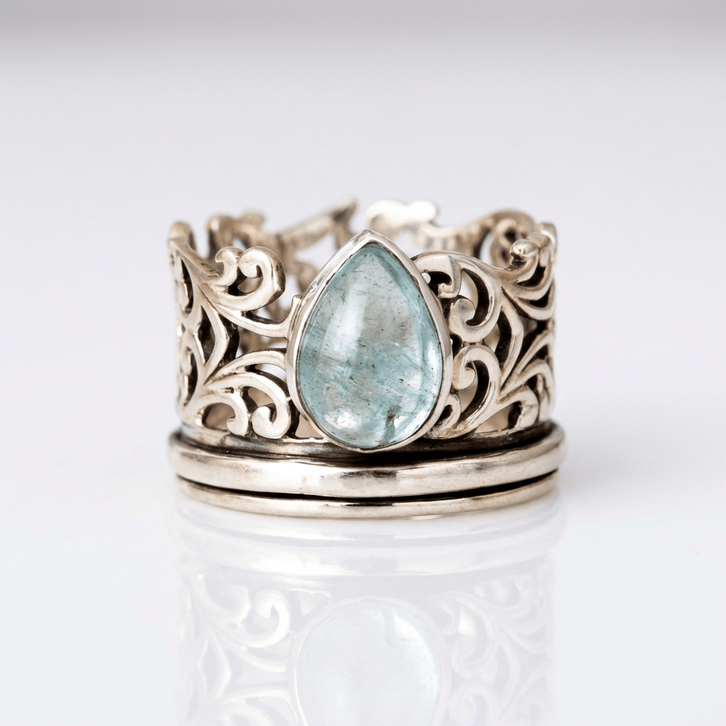 Silver Labradorite Vintage Ring by Rose & Oliver - product image 1