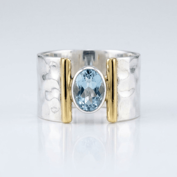 Silver Gold Topaz Modern Ring by Rose & Oliver - product image 1