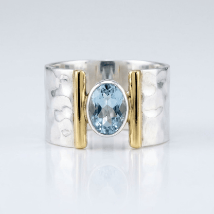 Silver Gold Topaz Modern Ring by Rose & Oliver - product image 1
