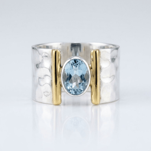 Silver Gold Topaz Modern Ring by Rose & Oliver - product image 1