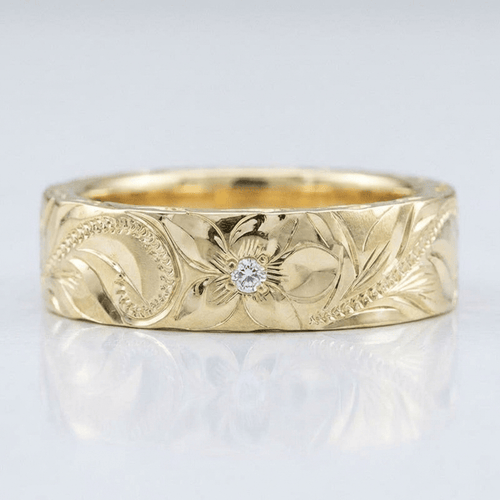 Gold Leaf Vintage Band Ring by Rose & Oliver - product image 1