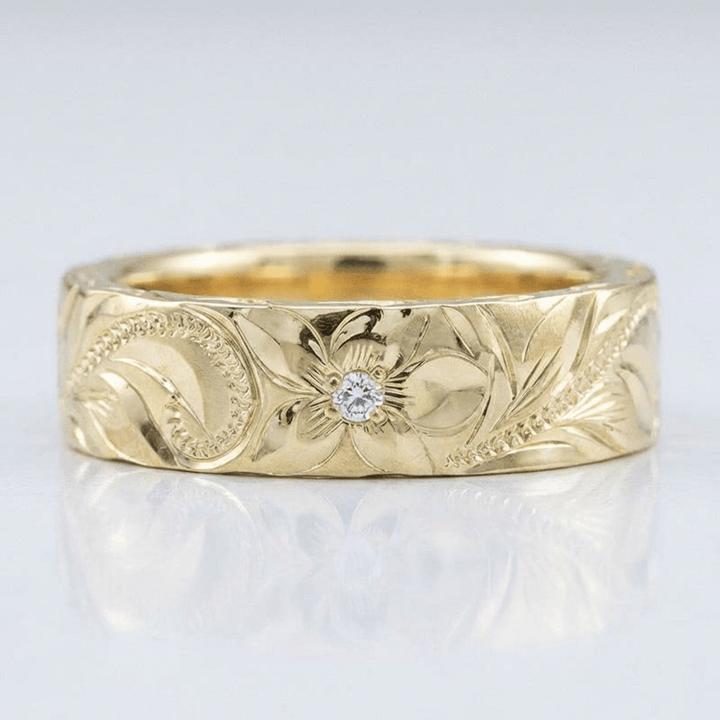 Gold Leaf Vintage Band Ring by Rose & Oliver - product image 1