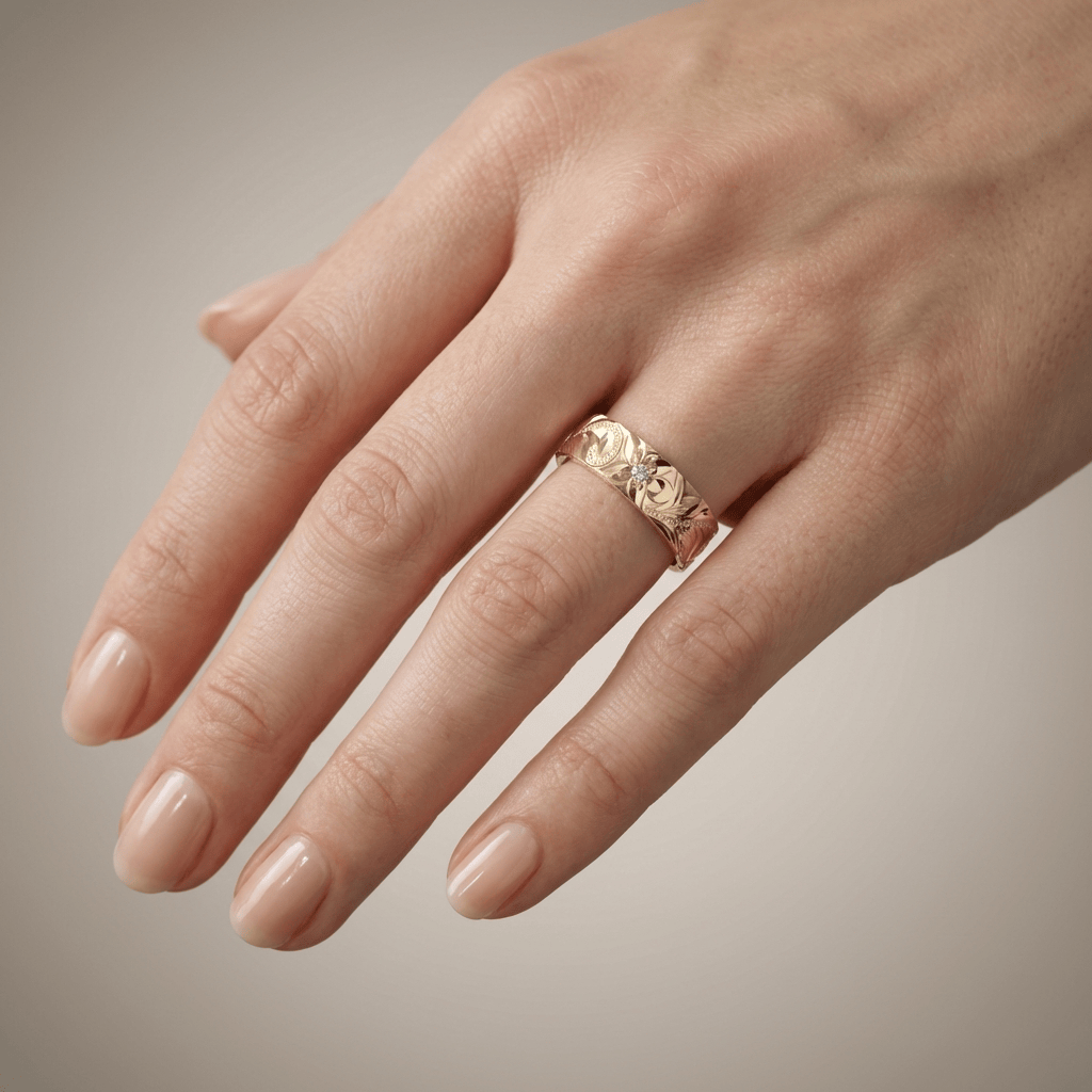 Gold Leaf Vintage Band Ring by Rose & Oliver - product image 2