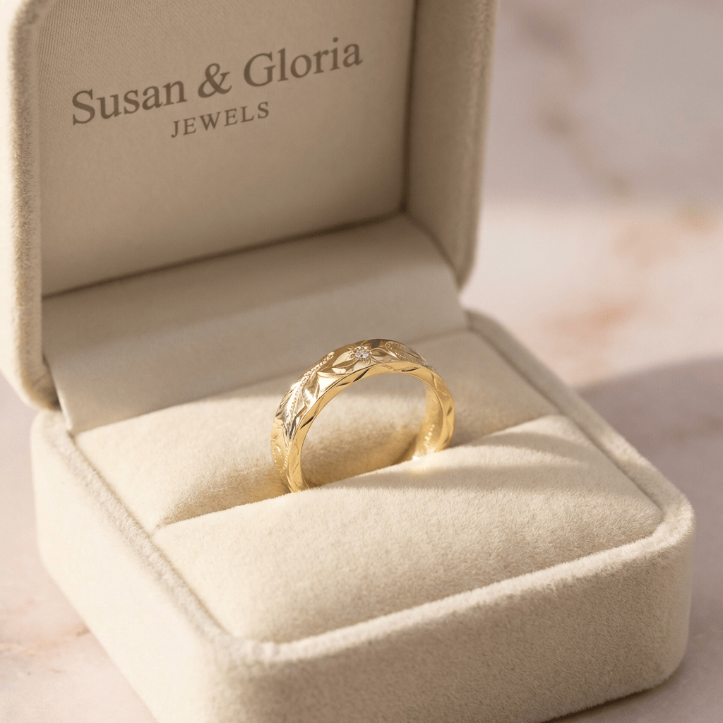 Gold Leaf Vintage Band Ring by Rose & Oliver - product image 3
