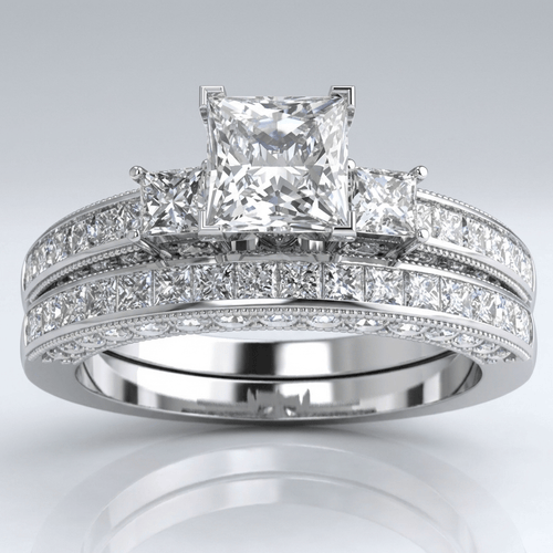 Silver Square Diamond Pave Ring by Rose & Oliver - product image 1