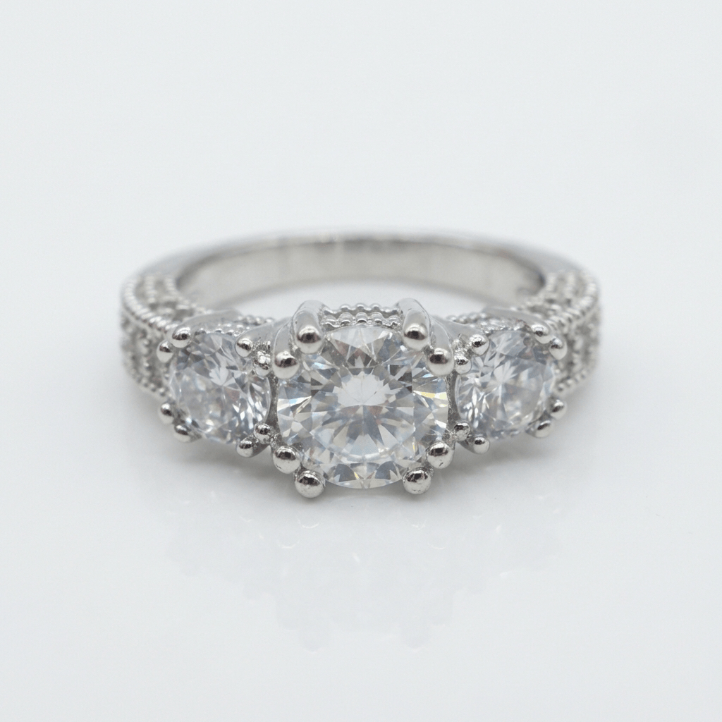 Silver Round Zirconia Halo Ring by Rose & Oliver - product image 1