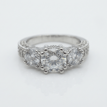 Silver Round Zirconia Halo Ring by Rose & Oliver - product image 1