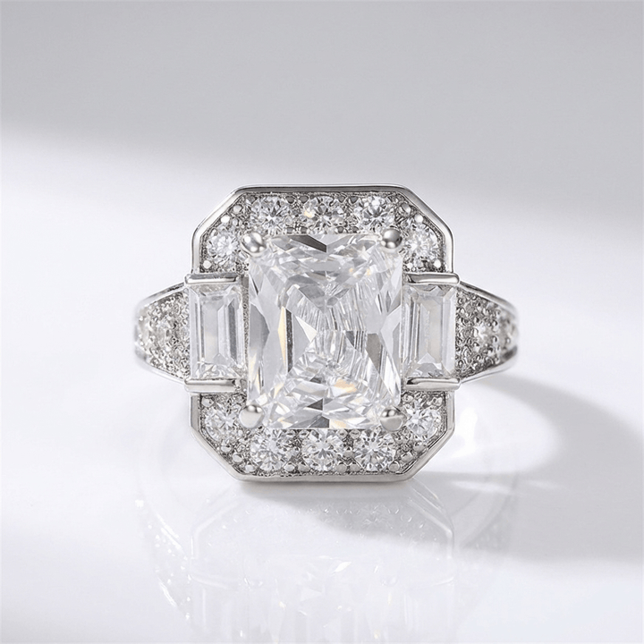 Silver Rectangular Zirconia Ring by Rose & Oliver - product image 1