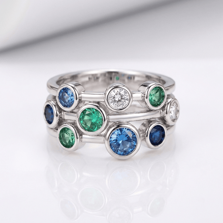 Silver Colorful Gemstone Ring by Rose & Oliver - product image 1