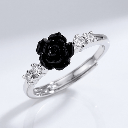 Silver Rose Diamond Ring - (Adjustable) by Rose & Oliver - product image 7
