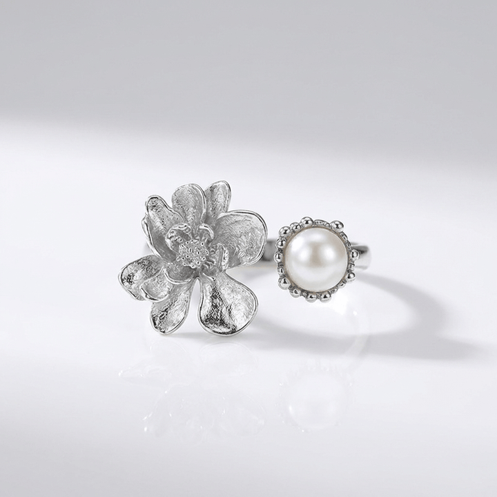 Silver Pearl Beaded Ring by Rose & Oliver - product image 1